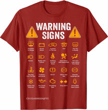 Load image into Gallery viewer, Funny Driving Warning Signs 101 Auto Mechanic Gift Driver T-Shirt T Shirt Cotton Mens Tops Tees custom handmade print
