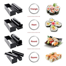 Load image into Gallery viewer, 10 Piece Set Sushi Making Kit Roll Maker Rice Roll Mold Kitchen Japanese Cooking Kitchen Tools DIY crafting supply kimbap sushie seaweed tuna toro salmon
