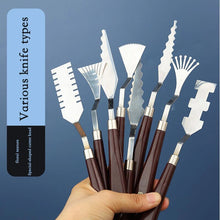 Load image into Gallery viewer, 9 Piece Flower Art Scraper Texture Knife Art Palette Knife Special-shaped Scraper Oil Painting Acrylic Paint Tool for Art Students craft supplies
