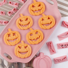 Load image into Gallery viewer, 13 PIECE Set Halloween Pumpkin Cookie Cutters DIY Face Biscuit Fondant Embosser Stamp Cake Decorating Tool Baking Supplies kitchenware crafting
