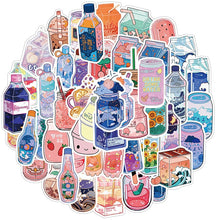 Load image into Gallery viewer, 10/30/50 Pieces Asian Dink Sticker Aesthetic Sketchbook Japan Korean Kids Children&#39;s PVC Decoration Scrapbooking School Stationery Supplies
