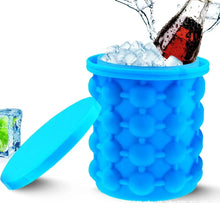 Load image into Gallery viewer, 2 in 1 Ice Bucket Mold with Lid ice maker Space Saving Tools for Kitchen Party Barware Portable Large Silicone bottle service bartender crafty craft tools DIY
