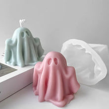 Load image into Gallery viewer, 3D Silicone Ghost Candle Mold Gypsum Resin Drop Glue Chocolate Soap Ice Cube Mould Making Halloween Ornament Party Decor crafting tool supply
