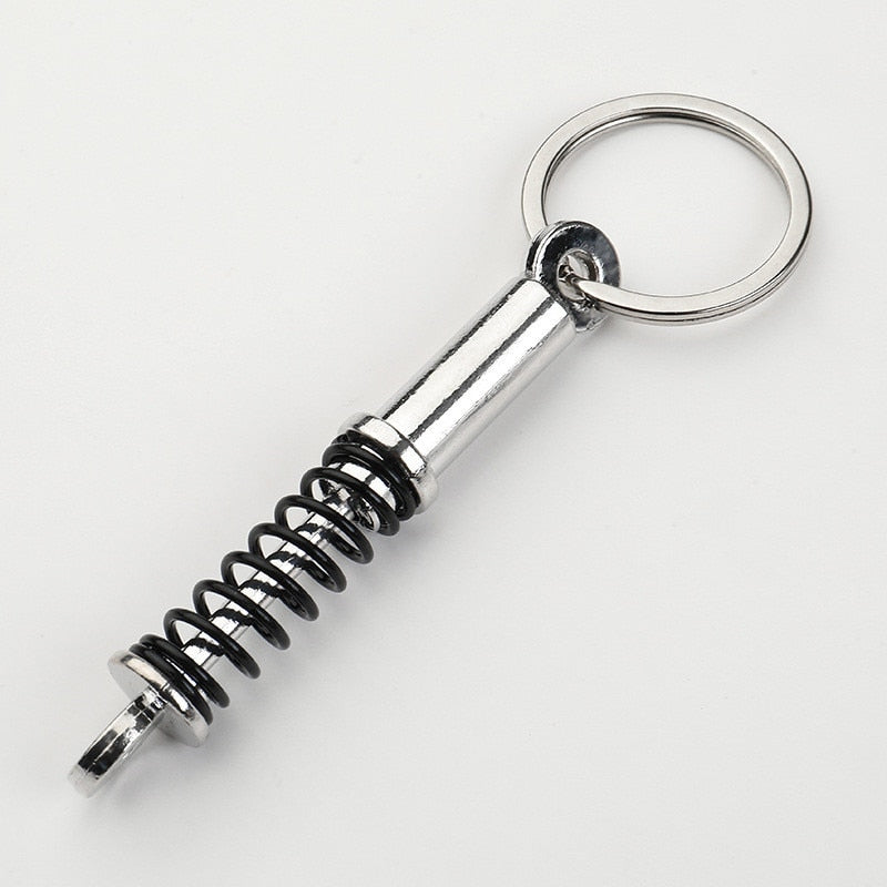 Coilover Spring Suspension Gearbox Gear Head Keychain Manual Transmission Key Ring Car Metal JDM drift 2jz modified stanced rotary