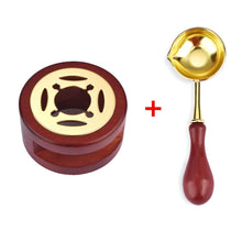 Load image into Gallery viewer, 2PCS Retro Wax Seal Stamp Set Lacquer Stove With Wood Handle Spoon Wax Seal Melting Furnace Heater Wax Bead Stick Heater Pot
