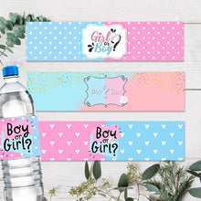 Load image into Gallery viewer, 10 Pieces Gender Reveal Party Decor Water Bottle Labels Stickers Box Decor Boy or Girl It&#39;s A Boy&#39;s A Girl Baby Shower Party
