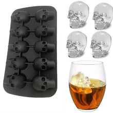 Load image into Gallery viewer, 3D Skull Ice Cube Mold Silicone Tray Maker DIY Whiskey cognac bourbon Cocktail Ball Chocolate Pastry Mould bakery bake resin crafting art supplies business
