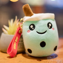 Load image into Gallery viewer, 10cm Cute Boba Milk Tea Keycahin Soft Stuffed Purple Pink Green Taste Milk Tea Bag Pendent Decro Little Festival Gifts Custom handmade
