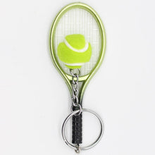 Load image into Gallery viewer, Tennis Racket Keychain Creative Simulation Tennis Ball Charm Key Chain for Handbag Purse Car keyrings Breadstick Ace Backswing Baseline groundstroke
