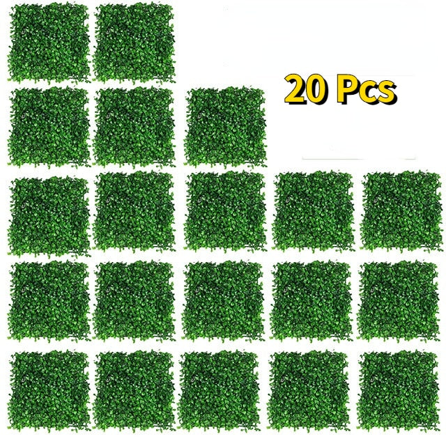 Artificial Flowers Boxwood Panels Topiary Hedge Plant 25x25cm Screen UV Protected Greenery Wall Grass Wall Panel crafting material privacy screen DIY