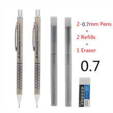 Load image into Gallery viewer, 2PCS/Lot High quality metal mechanical pencil 0.5 0.7 0.9mm refills Office school student writing painting stationery art craft supplies
