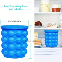 Load image into Gallery viewer, 2 in 1 Ice Bucket Mold with Lid ice maker Space Saving Tools for Kitchen Party Barware Portable Large Silicone bottle service bartender crafty craft tools DIY
