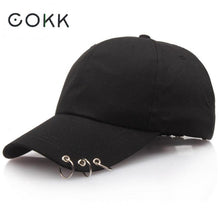 Load image into Gallery viewer, COKK Hip Hop Women&#39;s Baseball Cap With Ring Circle Snapback Hats For Men Women Unisex Dad Hat Adjustable Kpop Korean Style Gorra
