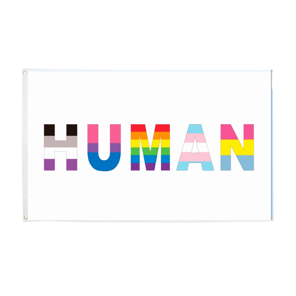 LGBT Pride Flag Lesbian Gay Bisexual Transgender Pansexual pride rainbow Human 90x150cm custom handmade print