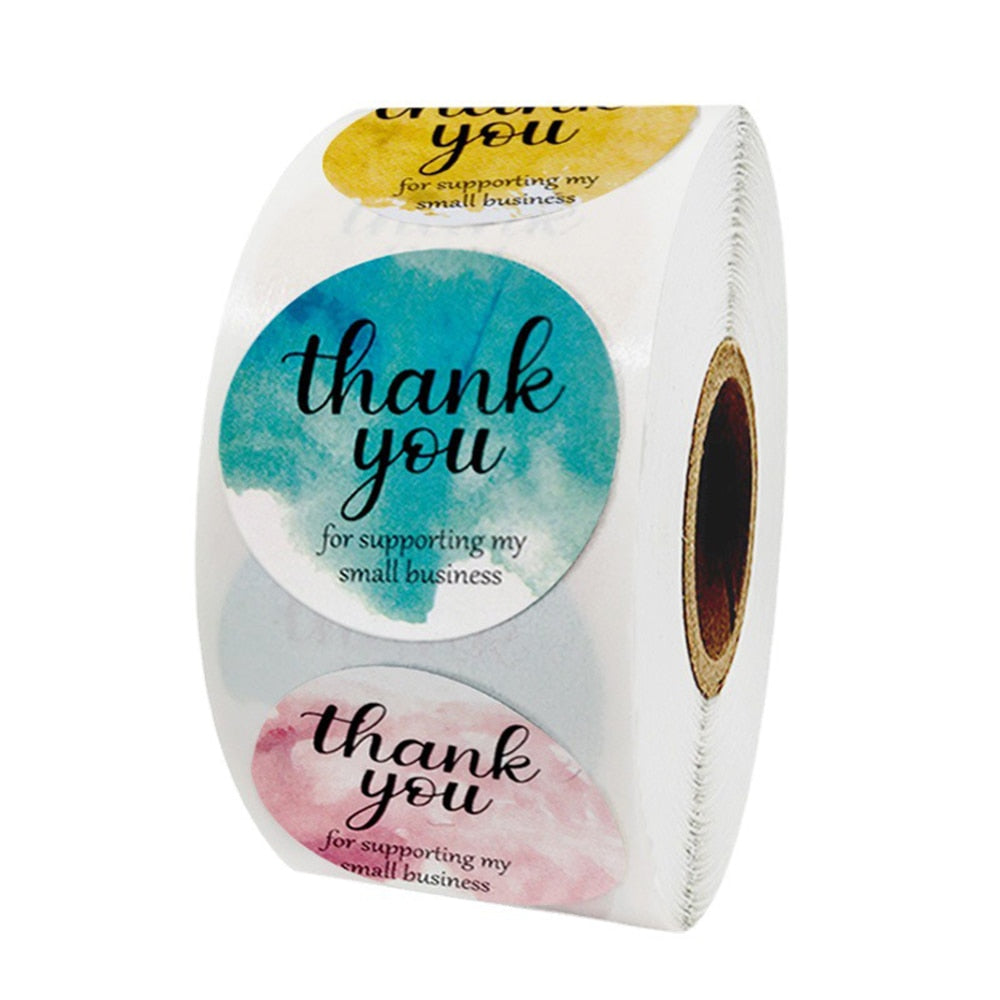 100-500 Pieces Thank You For Supporting My Small Business Floral Sticker Gift Packaging Seal Label Scrapbooking Stationery Sticker