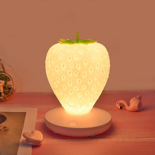 Load image into Gallery viewer, Led Energy-saving Lamp Children with Sleeping Night Light Fun Strawberry Shape USB Charging Silicone Lamp Touch Switch Luminaria
