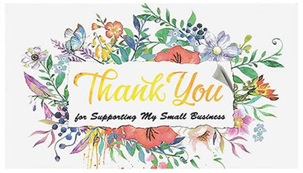 10-50 Pieces Pink Thank You for Supporting My Small Business Card Thanks Greeting Card Appreciation Cardstock for Sellers Gift 5*9cm