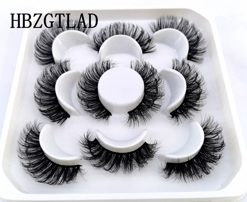 5 pairs 8-25mm Natural 3D Fluffy false eyelashes makeup kit Mixed Mink Lashes extension Dramatic Volume fake lashes