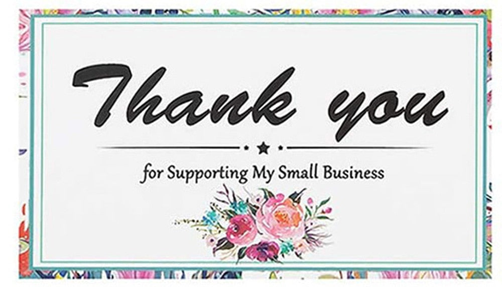 10-50 Pieces Pink Thank You for Supporting My Small Business Card Thanks Greeting Card Appreciation Cardstock for Sellers Gift 5*9cm