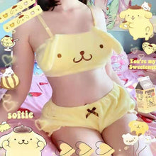 Load image into Gallery viewer, Kawaii Cartoon Autumn and Winter Mymelody Kuromi Cinnamoroll Pajamas Underwear Bra Little Devil Sexy Home Clothes

