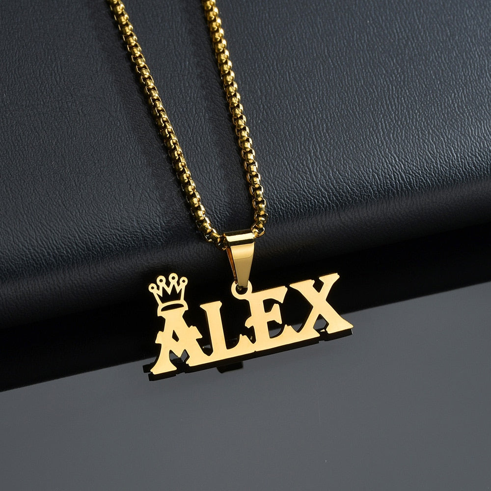 Customized Names Pendant Necklace Stainless Steel Personalized Jewelry Cuban Thick Chain for couples Men Women love anniversary Gift custom handmade