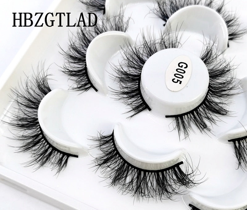 5 pairs 8-25mm Natural 3D Fluffy false eyelashes makeup kit Mixed Mink Lashes extension Dramatic Volume fake lashes