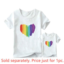 Load image into Gallery viewer, Rainbow Printed Family Matching Clothes T Shirt Fashion Mother and Daughter Clothes Mommy and Me Family Look Tshirt Outfits custom print

