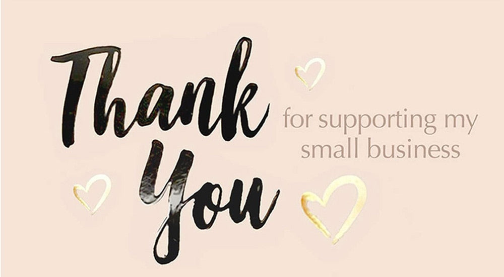 10-50 Pieces Pink Thank You for Supporting My Small Business Card Thanks Greeting Card Appreciation Cardstock for Sellers Gift 5*9cm