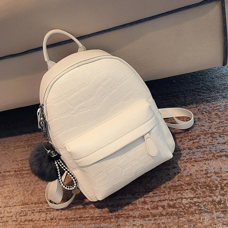Mini Backpacks Women PU Leather Cute Small Backpack Female White Back Pack Black Backpacks For Teen Girls Fashion Bagpack Woman
