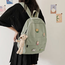 Load image into Gallery viewer, Women Nylon Cute Backpack Bear Female Student College School Bag Badge Girl Doll Backpack Kawaii Book Ladies Fashion Bags Trendy
