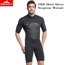 Load image into Gallery viewer, SBART 2MM Neoprene Wetsuit Men Keep Warm Swimming Scuba Diving Bathing Suit Short Sleeve Triathlon Wetsuit for Surf Snorkeling

