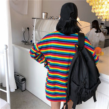 Load image into Gallery viewer, Rainbow Stripe T Shirt Hoodies T-Shirt Long Sleeve Pullovers Tops For Women Female Sweatshirt gay pride love is love custom design handmade
