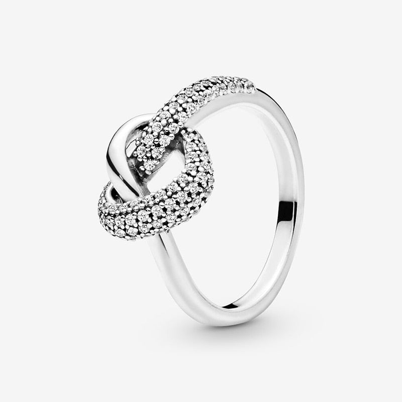 100% 925 Sterling Silver Princess infinity  Sparkling Love Heart CZ cubic zirconia Rings Women Engagement Jewelry Anniversary promise custom handmade design