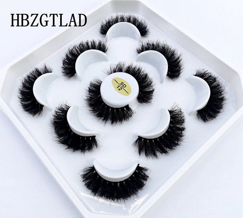5 pairs 8-25mm Natural 3D Fluffy false eyelashes makeup kit Mixed Mink Lashes extension Dramatic Volume fake lashes