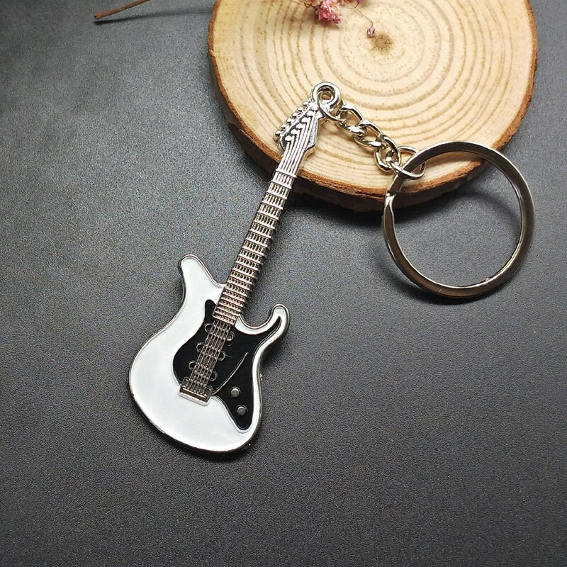 Classic Guitar Keychain Car Key Chain Key Ring Musical Instruments pendant string, woodwind, brass and percussion