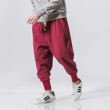 Load image into Gallery viewer, Chinese Style Harem Pants Men Streetwear Casual Joggers Mens Pants Cotton Linen Sweatpants Ankle-length Men Trousers M-5XL
