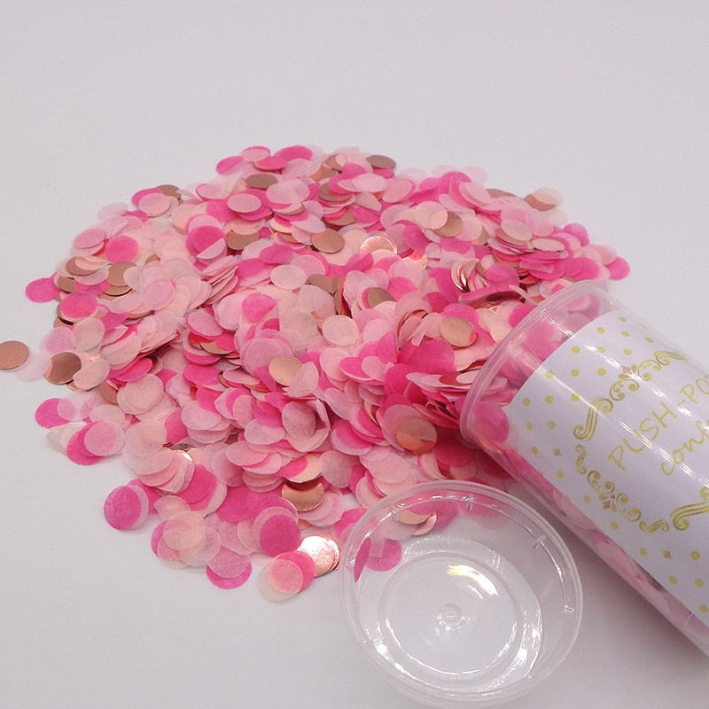 Push Pop Party Confetti Poppers Wedding Happy Birthday Flower Mini Round Confetti Gender Reveal Party Decoration holiday