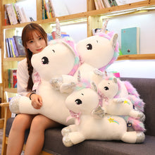 Load image into Gallery viewer, Giant Unicorn Plush Toys Stuffed Animal Horse Pillow for Girls Sequin Horn Soft Doll Home Bed Decor Birthday Gift for Lover
