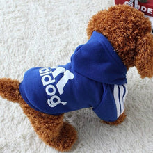 Load image into Gallery viewer, Adidog Clothes, Pet Dog Clothes for Small Medium Dogs, Cotton Hooded Sweatshirt, 2021 Hot Selling Warm Two-Legged Pet Jacket
