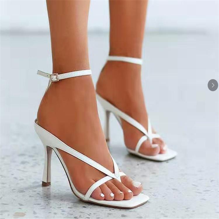 Ankle Strap Women Sandals Summer Fashion Brand Thin High Heels Gladiator Sandal Shoes Narrow Band Party Dress Pump  Peep Toe