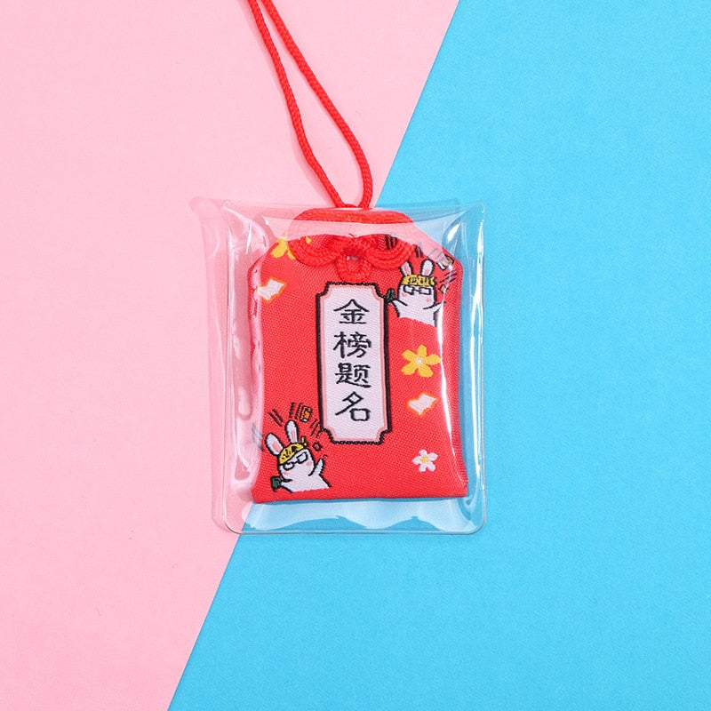 Japanese Prayer Omamori Pray Fortune Beauty Health Safety Lucky Charms Wealth Bag Guard Talisman Pendant Keychain Couple Gift