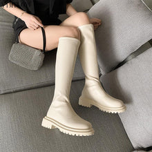 Load image into Gallery viewer, Winter Long Brand Women&#39;s Boots Knee High Luxury Chelsea Chunky Platform Shoes Zipper Round Toe
