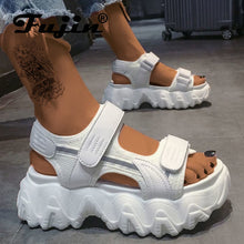 Load image into Gallery viewer, 6CM Gladiator Platform Women&#39;s Sandals Summer Fashion Women Chunky Beach Sandal Denim Comfortable Sandalias Mujer
