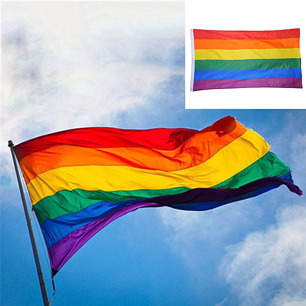 Rainbow Flag homosexual LGBT Gay Pride Rainbow Flag custom handmade print 90 x 60cm