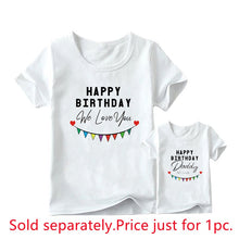 Load image into Gallery viewer, Dad Birthday Daddy Printed Family Matching Clothes T Shirt Fashion Mother and Daughter Clothes Mommy and Me Family Look Tshirt Outfits custom print
