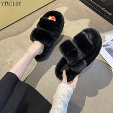 Load image into Gallery viewer, 2022 Winter Fashion Soft Warm Comfort Flat Fur Slipper Brand Designer Slip On Loafers Mules Flip Flops Casual Ytmtloy Indoor
