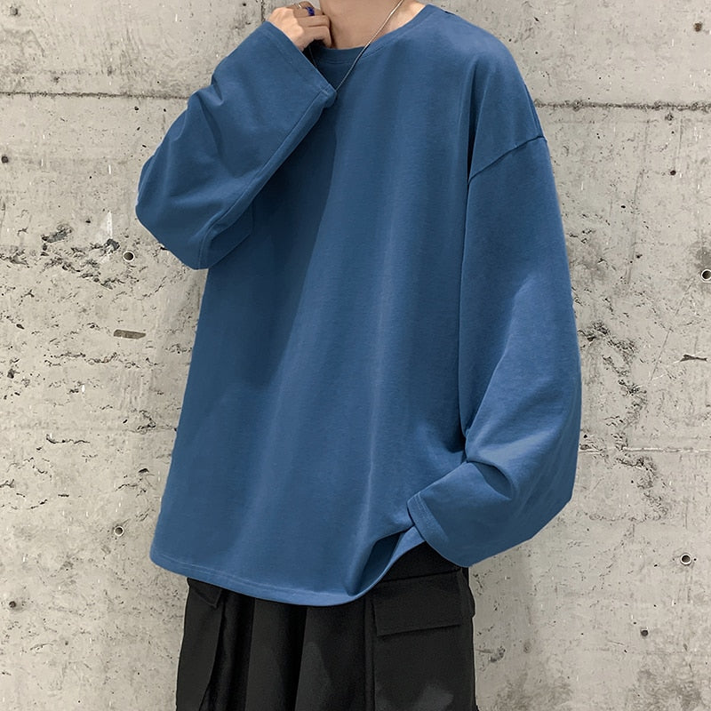 Oversized Solid Colors Pullover Hoodies For Mens Streetwear Harajuku Sweatshirts Long Sleeve Korean Clothes Women