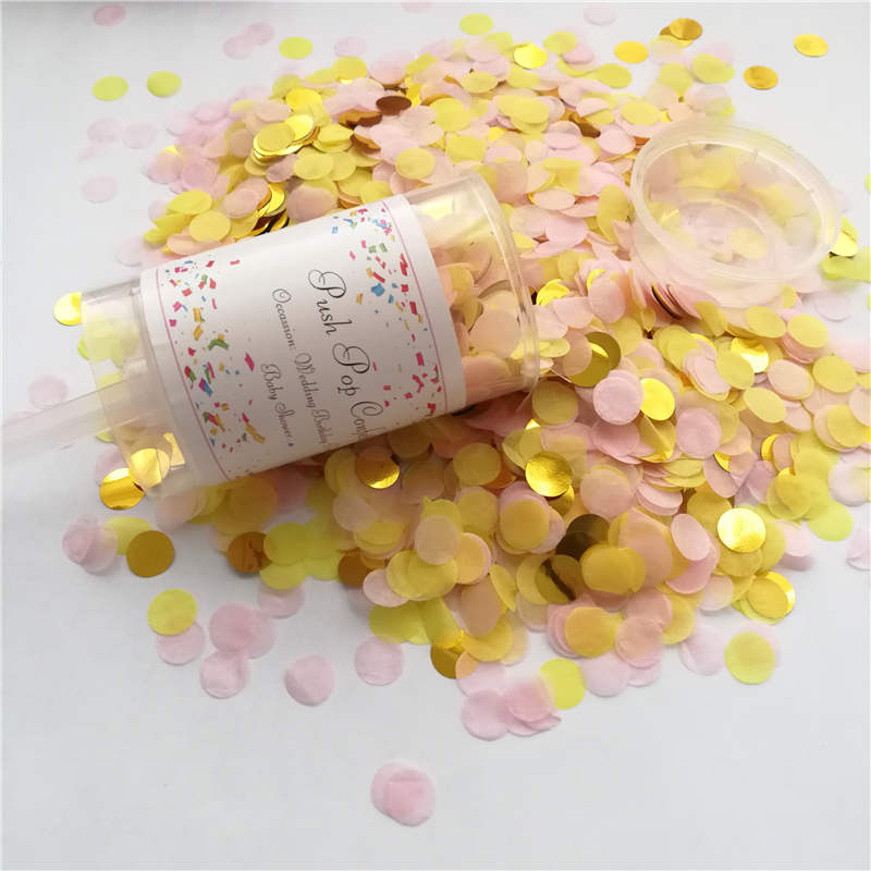 Push Pop Party Confetti Poppers Wedding Happy Birthday Flower Mini Round Confetti Gender Reveal Party Decoration holiday