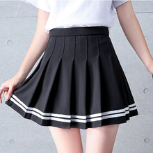 Load image into Gallery viewer, Y2k Summer Korean Fashion Short Women Skirt Casual Slim Elastic High-Waisted Striped Harajuku Pleated Plaid A-Line Mini Skirts
