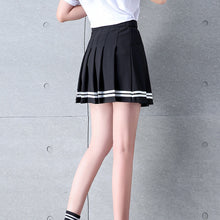 Load image into Gallery viewer, Y2k Summer Korean Fashion Short Women Skirt Casual Slim Elastic High-Waisted Striped Harajuku Pleated Plaid A-Line Mini Skirts
